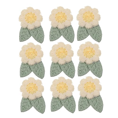 KONTONTY 10st Stickzubehör Flicken Aufnähen Korbböden Zum Häkeln Patches Nähen Rosenanhänger Aufnäher Für Blumenkleidung Brautkleid Applikation Aufnäher Mit Blumenstickerei Beige Stoff von KONTONTY