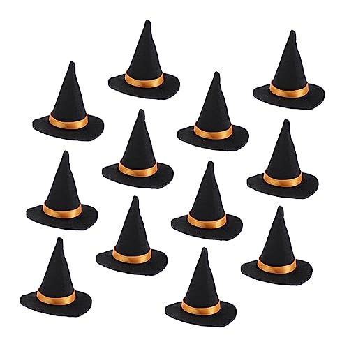 KONTONTY 12 Stück Halloween Mini Hexenhut Flaschenaufsätze Für Weinflaschen Witzige Flaschendekoration Ideales Halloween Zubehör Für Partys Und Feiern von KONTONTY