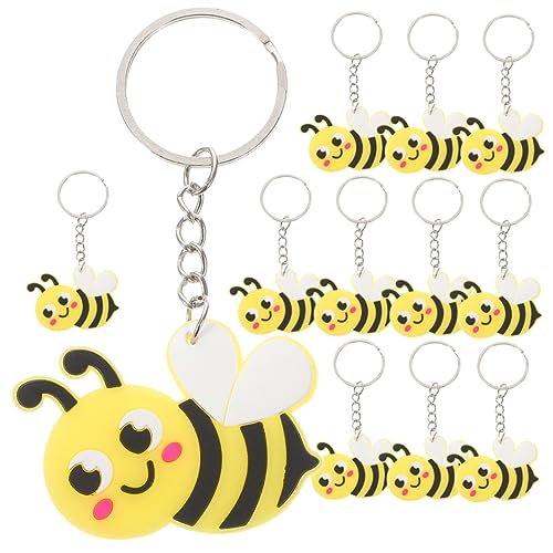 KONTONTY 12St Niedlicher kleiner Bienenschlüssel schöne Bienen-Schlüsselanhänger Biene-Anhänger-Charme Bienen Schlüsselanhänger Bienen Keychain Taschenanhänger Neuheit Schlüsselanhänger PVC von KONTONTY