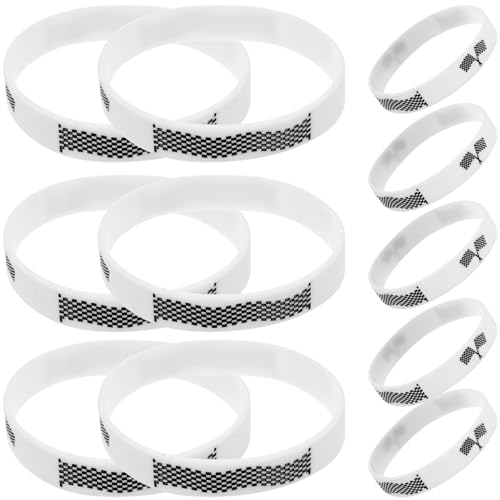 KONTONTY 12St Rennarmband weihnachtsarmband armreif bangles armband weinglas slap armband Rennwagen-Armbänder zartes Sportarmband Rennarmbänder Sportarmband mit Sportmotiv Kieselgel Weiß von KONTONTY