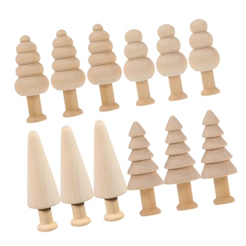 KONTONTY 12St Rot weihnachtsbaum lichter Weihnachtskugeln als Ornamente weihnachtsbaum haken weihnachtsdekoration drinnen Weihnachtsparty-Anhänger unlackierte Holzkegel Bastelzubehör Beige von KONTONTY