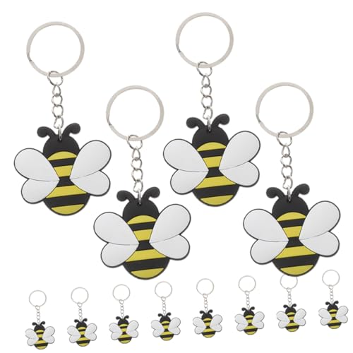 KONTONTY 12St süße schlüsselanhänger car decoration schlüsselkette Geschenkidee Cartoon-Bienen-Schlüsselanhänger Schlüsselringe schöne Bienen-Schlüsselanhänger Neuheit Schlüsselanhänger PVC von KONTONTY