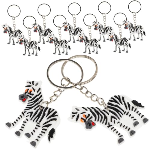 KONTONTY 12st Zebra-schlüsselanhänger Neuheit Schlüsselanhänger Schlüsselanhänger-anhänger Süßer Auto Schlüsselanhänger Schlüsselanhängerhalter Tierischer Schlüsselanhänger Schlüsselbund von KONTONTY