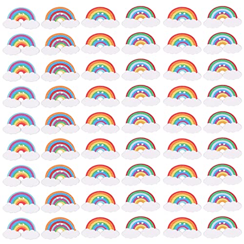 KONTONTY 150 Stück Zubehör Für Hackschnitzel Pride-accessoires Spender Dinge Kuchen Topper Sperrholz Regenbogen-anstecknadel Planke Cool Diy Zubehör Bunte Holzspäne Hölzern Colorful von KONTONTY