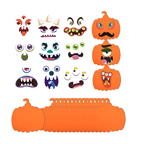 KONTONTY 16 Blätter Kürbis- -Aufkleber Scrapbook-Verzierungen Halloween-Dekor Kinder dekor Halloween Aufkleber Halloween Sticker Mix-and-Match-Aufkleber Kürbisaufkleber Eva-Material von KONTONTY