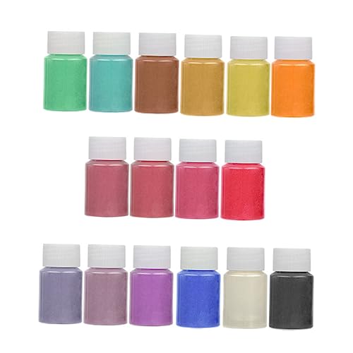 KONTONTY 16 Kristall-Epoxy-Pigment natürliches Glimmerpulver Seifenfarbe flüssige Kerzenfarbe Perlenseife mica pulver mica powder flüssigseife Kunsthandwerk Pulver schimmernde Pigmentpulver von KONTONTY