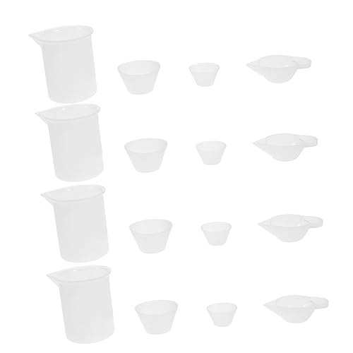 KONTONTY 16 Stk DIY-Epoxidharz-Werkzeuge Blechbecher Epoxidbecher Tassen abmessen Spender measuring cups DIY Werkzeug Set Epoxid-Kit zum Selbermachen kleine tasse aus silikon selber machen von KONTONTY