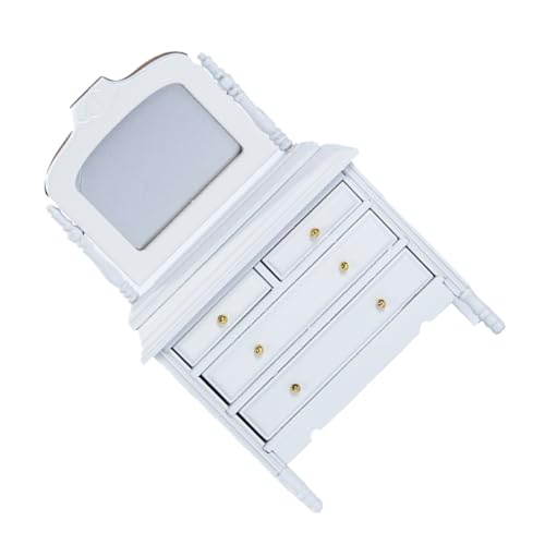 KONTONTY 1Stk Kommode für kinderspielzeug Mini House Kid's Toy White Color basteln bastelset Modell Kleiner Ankleideschrank Miniatur-Kleiderschrank hölzern Weiß von KONTONTY