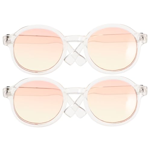 KONTONTY 2 Paar Puppe Mini-Brille Rave-Brille Damen-Sonnenbrille Sonnenbrille Damen quadratische Sonnenbrillen für Damen Puppenbrillenverzierungen Puppen-Foto-Requisiten Plastik von KONTONTY