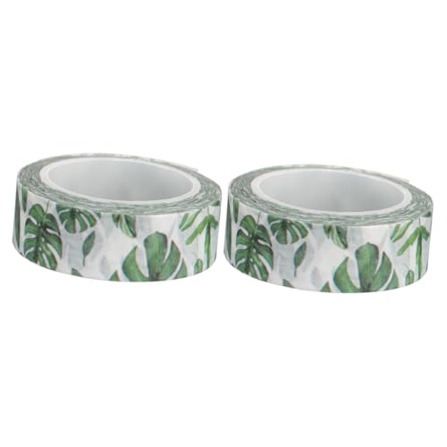 KONTONTY 2 Rollen Monstera-Blatt-Klebeband geschenkverpackung verpackung Pflanzen Washi Tapes Vintage- dekorative Bänder Klebebänder für Notizbücher Papier Klebeband Green von KONTONTY