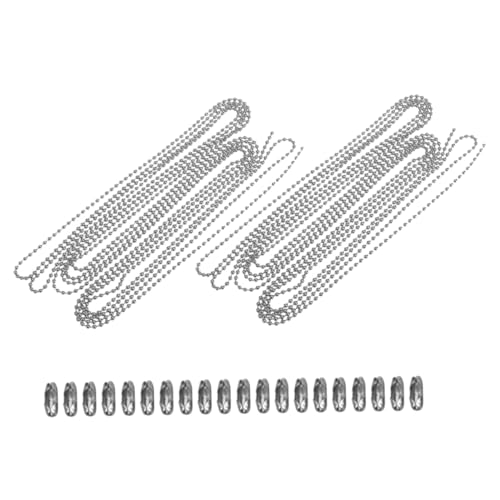 KONTONTY 2 Sätze Perlenkette Halskette Schmuckdraht Aus Sterlingsilber Größer Ring Bausatz Korn Schließe Gold Karabiner Schild Hundemarkenkette Crimpen Zubehör Reize Rostfreier Stahl Silver von KONTONTY