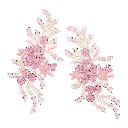 KONTONTY 2 Stück Blumengestickte Spitzenapplikation Stickerei Spitzenapplikationen Nähen von Verzierungen Abschlussballkleid Blumen Applikation Stickereiflecken nähen Polyester Rosa KONTONTY 2 Stück Blumengestickte Spitzenapplikation Stickerei Spitzenapplikationen Nähen von Verzierungen Abschlussballkleid Blumen Applikation Stickereiflecken nähen Polyester Rosa von KONTONTY