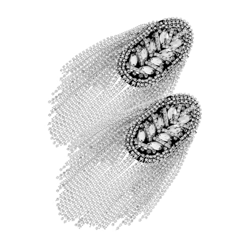 KONTONTY 2 Stück Metall -schulterstempel Schulterpolster Für Blazer Perlen Quasten Schulterklappen Mit Strassquaste Für Kleidung Geformt Pads Schulterbaus Silver Legierung KONTONTY 2 Stück Metall -schulterstempel Schulterpolster Für Blazer Perlen Quasten Schulterklappen Mit Strassquaste Für Kleidung Geformt Pads Schulterbaus Silver Legierung von KONTONTY