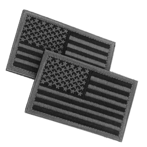 KONTONTY 2 Stück Taktische Flaggen Aufnäher Selbstklebende Amerikanische Flagge Militäruniform Emblem Anthrazit Ideal Für Jacken Taschen Und ützen von KONTONTY