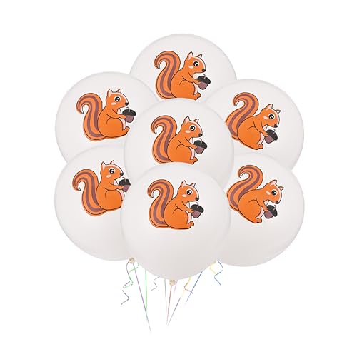 KONTONTY 20 Pcs Tierballons Jungle Animals Party Dekorationen Party Dekorationen Eichhörnchen Musterballons Ballon Bouquet Dekorationen Jungle Luftballons Animaldruckballons von KONTONTY