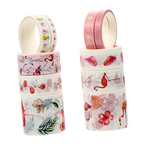 KONTONTY 20 Rollen Washi-tape-aufkleber Papierbanddruck Breit Streifen Spender Handkonto Zierband Doppelseitiges Gewebeband Packband Klar Diy Klebeband Straßenband Weihnachtsband Rosa von KONTONTY