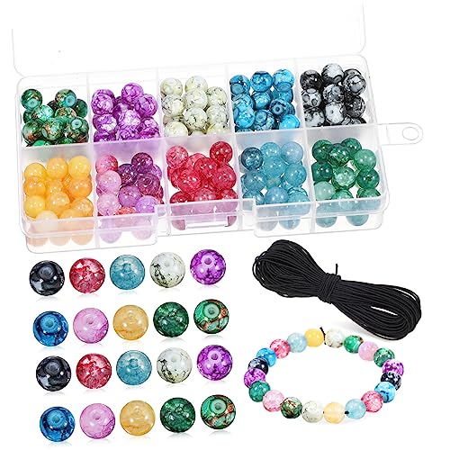 KONTONTY 8mm Kristallperlen Set Mit 10m Elastischer Schnur Für DIY Schmuckherstellung Bunte Lose Perlen Für Armbänder Halsketten Und Kreative Handwerksprojekte von KONTONTY