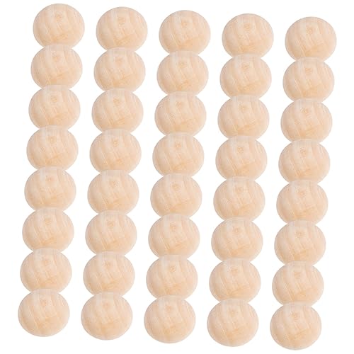 KONTONTY 200St Halbrunde Holzperlen bastelzeug toys DIY Holzkugeln spielzeuge dekoringe DIY-Bastelornament unvollendete halbe Bastelperlen lose Perlen für Schmuck Holzperlen selber basteln von KONTONTY