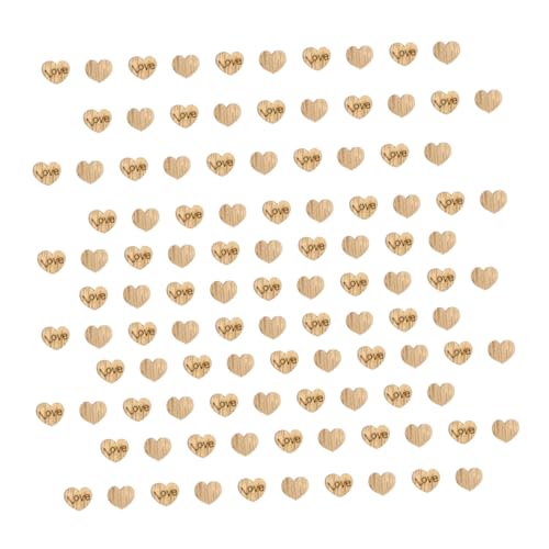 KONTONTY 200pcs Holz Valentinstag Anhänger Mini Liebe Herzförmige Holz Anhänger Romantische DIY Hochzeitsfeier Kreative Holz Anhänger Zarte Handgemachte DIY Holz von KONTONTY