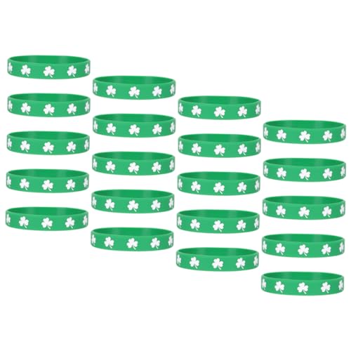 KONTONTY 20St Kleeblatt-Armband st. Patricks Day Armband st. Patrick's Day Partybevorzugung Armbänder für draußen tragbares Armband Silikonarmband Partygeschenk frauen armband Kieselgel von KONTONTY