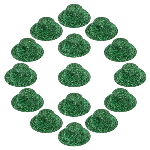 KONTONTY 20St Mini-Jazzhut Mini-Sachen Miniatur kleine Hüte zum Basteln Dollhouse Accessories dekoringe Kleine Jazzhütchen zum Basteln dekorative Puppenhüte Feiner Farbiger Stoff Dark Green von KONTONTY