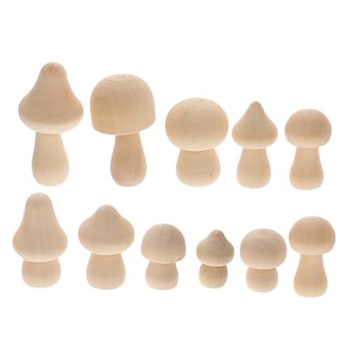 KONTONTY 20St holziger Pilz Miniaturdekoration Minifiguren Pilze Pilz-Kit Miniaturen Pilzdekor Pilzfiguren Miniaturpilz Miniaturfiguren Pilzzubehör Simulationspilz Pilzzeug Mini-Pilz Beige von KONTONTY