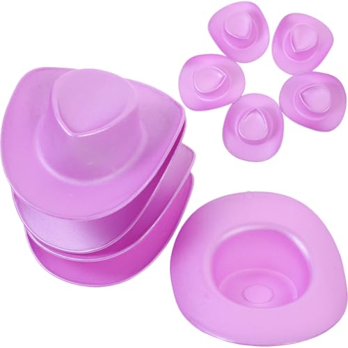 KONTONTY 20st Mini-cowboyhut Mädchen Hut Strohhut Hüte Masse Puppenhüte Frosch Hut Eimerhüte Cowgirl-Hut Puppe Mini Formelle Hüte Mini-westernkappen Puppenhaus Violett Plastik von KONTONTY