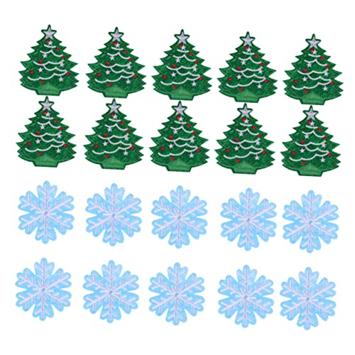 KONTONTY 20st Weihnachts-patch-aufkleber Weihnachtspatches Baum Winterdekorationen Abziehbilder Süße Aufnäher Gestickte Weihnachtsaufnäher Paillettenapplikation Weihnachten Ornamente Stoff von KONTONTY