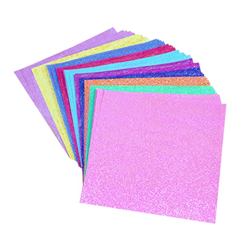 KONTONTY 20x20cm Glitzerndes Origami Bastelpapier Perlglanz Für DIY Projekte Buntes Faltpapier Für Kreative Bastelideen Zufällige Farben von KONTONTY