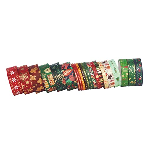 KONTONTY 21 Rollen Weihnachts-washi-tape Goldband Weihnachtsbasteleien Für Weihnachts-scrapbook-band Weihnachts-klebeband Weihnachten Weihnachtsumschläge Urlaub Japanisches Papier von KONTONTY