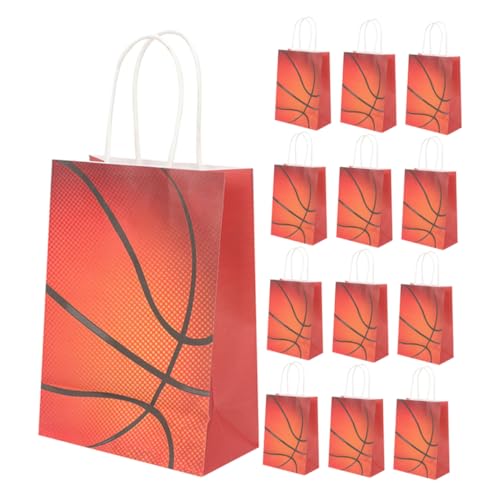 KONTONTY 24st Basketball-partygeschenktüte Tasche Fan-shop Einzelhandel Beute Geschenktüten Aus Papier Große Geschenktüten Party-geschenktüte Geschenktüten Mit Griffen Weißes Kraftpapier von KONTONTY