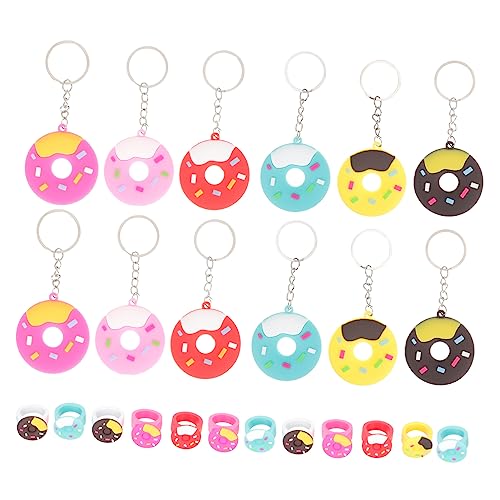 KONTONTY 24st Donut-ring Auto Schlüsselanhänger Krapfen Partyzubehör Für Autos Kinderschlüsselanhänger Für Rucksäcke Schlüsselbund Donut-partygeschenke Für Kinder Pvc-weichkleber von KONTONTY