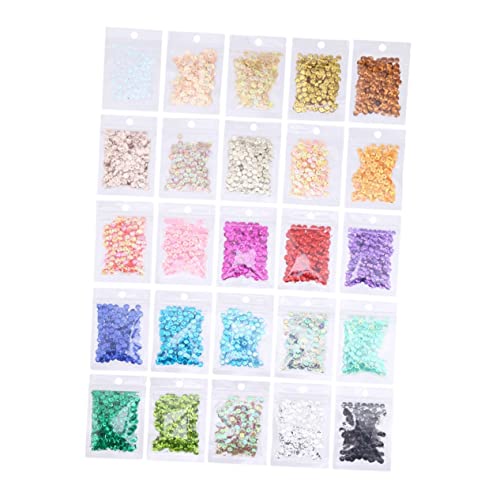 KONTONTY 25 Packungen Silber geprägte Pailletten bastelutensilien jewelry dekoringe Sequins verkleidung decor die festu dekoration Amblyopie-Training perforierte Perlen Bekleidungsmaterial von KONTONTY