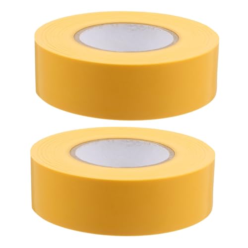 KONTONTY 2St Kein Klebeband nützliches Markierungsband Absperrband Werkzeug markieren dekoratives Klebeband farbiges Packband nicht klebendes Klebeband dünnes Markierungsband PVC Yellow von KONTONTY