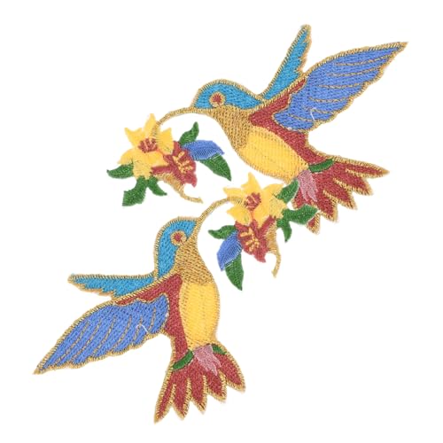 KONTONTY 2st Kolibri-patch Kolibri-applikationen Kolibri-nähflicken Aufnäher Für Kinderkleidung Vogel-nähflicken Dekorative Aufnäher Für Kleidung Kolibri-stickpatches Kleideraufnäher Rayon von KONTONTY