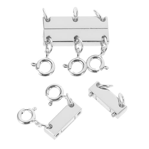 KONTONTY 2st Schmuckgliederschnalle Schließe Halskette Armbänder Verschlüsse Schichtverschluss Kettenverbinder Für Mehrere Ketten Bügelverschluss Für Anhänger Legierung Silver von KONTONTY