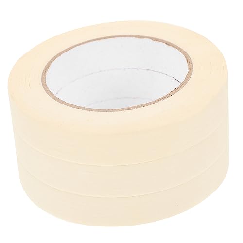 KONTONTY 3 Rollen Abdeckband Kunstband Rahmenband Neon Klebeband Braunes Papierband Doppelseitiges Klebeband Strapazierfähig Klebebandmaskierung Textmarker Wärmeband Für Vinyl Silikon Beige von KONTONTY