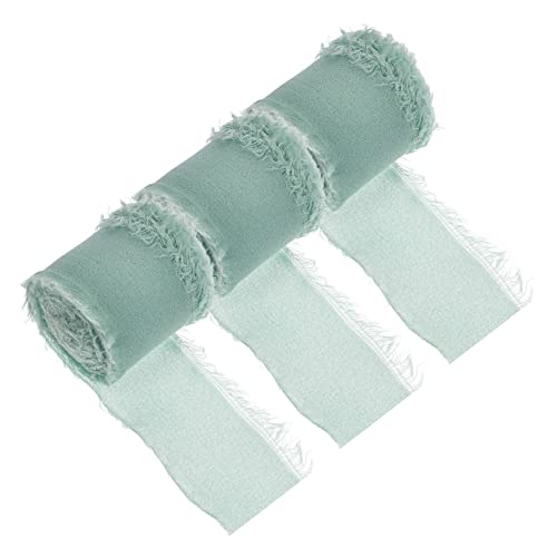 KONTONTY 3 Rollen Chiffon-gürtel Mit Ungesäumten Kanten Netzband Maschenband Für Kränze Geschenkpapier Bänder Für Medaillen Weihnachtsbänder Dekorationen Abschlussball Polyester Sky-blue von KONTONTY