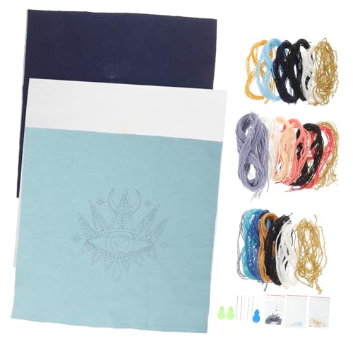 KONTONTY 3 Sätze Kreuzstich Stich-kit Stickzubehör Stickset Für Anfänger Und Erwachsene Einstellbar Reifen Stickereien Armbänder Gestempeltes Stichset Perlenstickerei-kit Auge Gel Polyester von KONTONTY