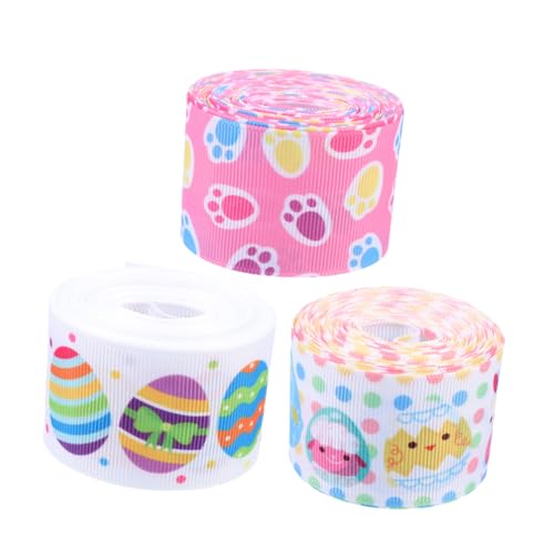 KONTONTY 3 Stück geripptes Band ostergeschenk verpackung ostergeschenke verpackung easter decoration Schleife klein groß Wickelband Verpackungsband Frühlings-Osterband Polyester KONTONTY 3 Stück geripptes Band ostergeschenk verpackung ostergeschenke verpackung easter decoration Schleife klein groß Wickelband Verpackungsband Frühlings-Osterband Polyester von KONTONTY