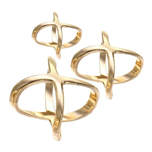 KONTONTY 3 X X-förmige Ringe, Seidenschal-ring-clip, Gürtelschnalle Für Damen, Schals, Schnalle, Seidenverschluss, Wickelhalter, Schal-dekoration Für Seidenhalstuch, Kleidung von KONTONTY