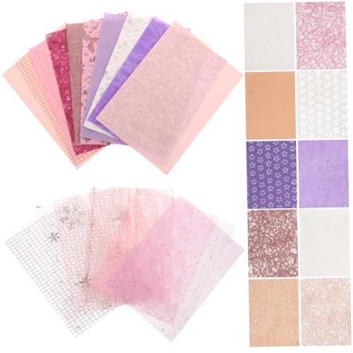 KONTONTY 30 Blätter kreativpapier Scrapbook Paper Kraft Paper Bastelpapier Papierdekoration Papier für DIY Notizbuch-Trägerpapier Hintergrundpapier Bedrucken Hand Papier Rosa von KONTONTY