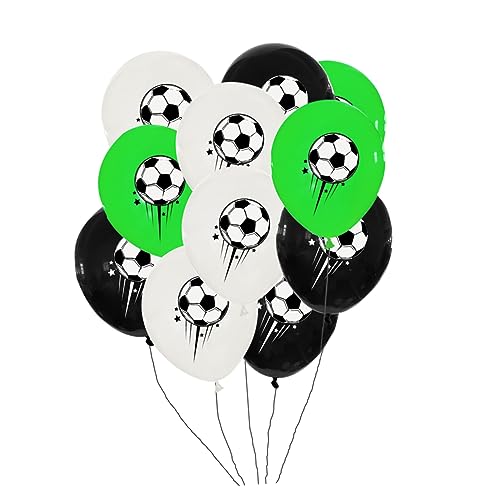 KONTONTY 30 Stück 12 Zoll Fußball Druckballons Aus Für Kindergeburtstagsdekoration Ideal Für Fußball Mottopartys Und Feierlichkeiten Bunt Bedruckt Und Langlebig von KONTONTY