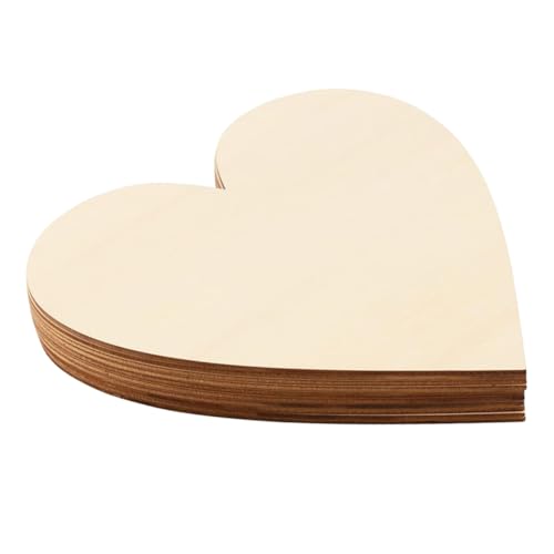 KONTONTY 30 Stück Holzherzen Zum Basteln Kleine Unfertige Holzherzausschnitte Herzförmige Holzbastelarbeiten DIY Bastelarbeiten Herzschilder Anhänger Für Valentinstag Geburtstag von KONTONTY