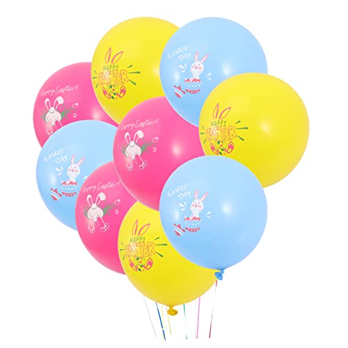 KONTONTY 30 Stück Osterballons Cartoon Latexballons Bunten Farben Perfekte Foto Requisite Für Osterfeiern Fröhliche Dekoration Für Kinder Und Familienpartys von KONTONTY