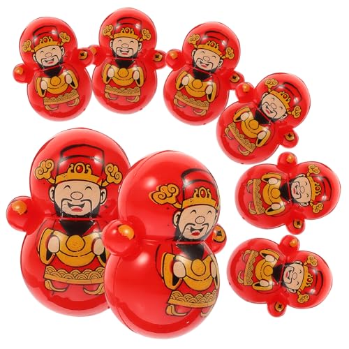 KONTONTY 30St des Reichtumsbechers Fortune God Tumbler Spielzeug Desktop-Spielzeug Tumbler Glücksgott Spielzeug Poly-Spielzeug entzückender Becher Glücksschmuck Eisenkugel rot von KONTONTY