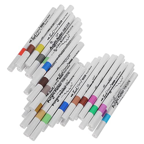 KONTONTY 36St Acrylmarker Scrapbooking-Marker aus Acryl Zeichenstifte Steinmalstifte Whiteboard-Marker acrylic pen schreibkladde marked Scrapbooking-Farbstifte Acryl-Markerstifte Kunststoff von KONTONTY