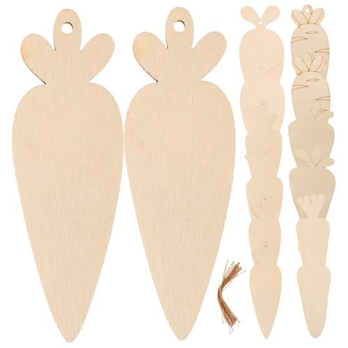 KONTONTY 36St Rettichholzspäne leere Untersetzer zum Basteln Bastelsets DIY-Kits easter egg decoration basteln für ostern unfertige Holzspäne Karottenscheiben aus Holz Hanfseil Beige von KONTONTY