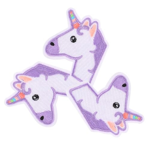 KONTONTY 3St Patch-Einhorn Aufkleber Kleidungsflicken Stickerei sensorisches Lippentönung bastelset basteln für zum basteln Stoff-Einhorn-Patch Taschen-Patch von KONTONTY