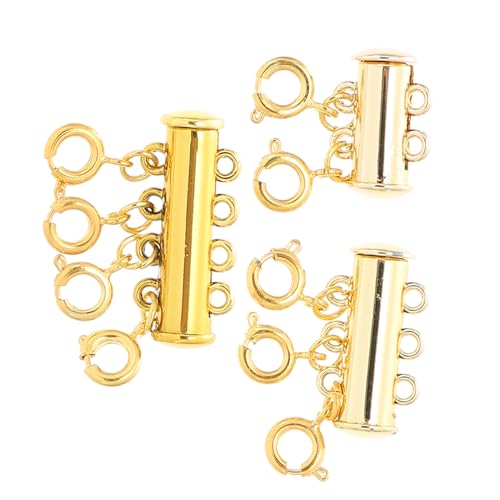 KONTONTY 3St magnetische Halskette Halsketten Halskette Detangler-Verschluss schmuck herstellen armbandverschluss Schmuckverbindungsschnallen Schmuckzubehör selber machen Legierung Golden von KONTONTY